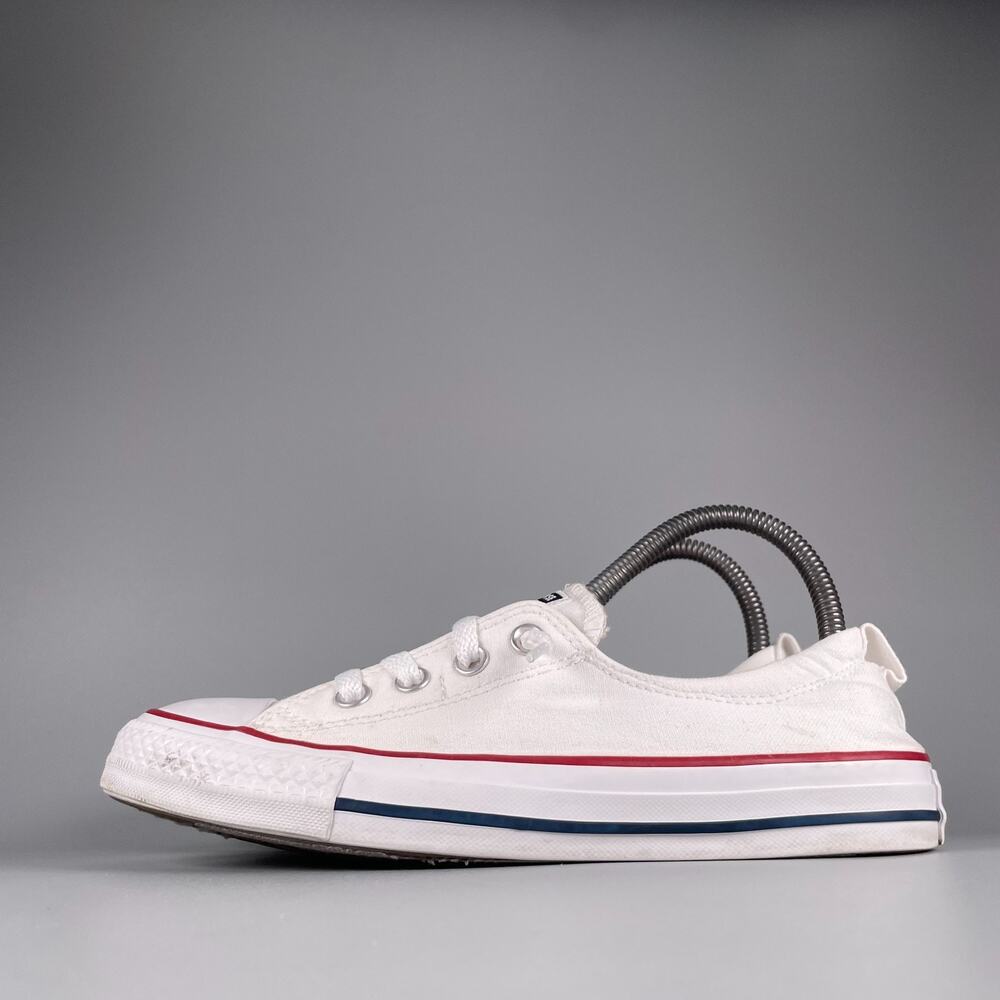 Converse Chuck Taylor Shoreline Women's 8 White Canvas Low Top Shoes Sneaker EUC
